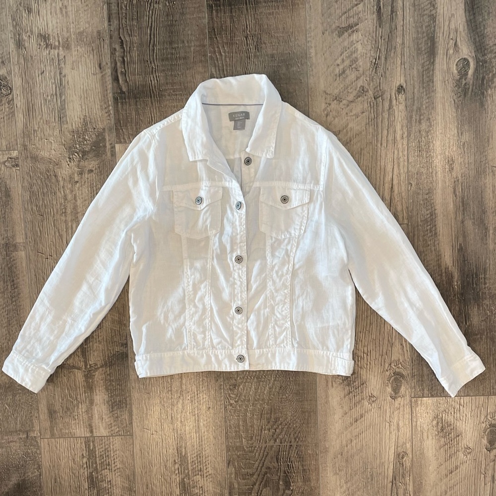 Kenar White Button-Down Shirt Jacket
